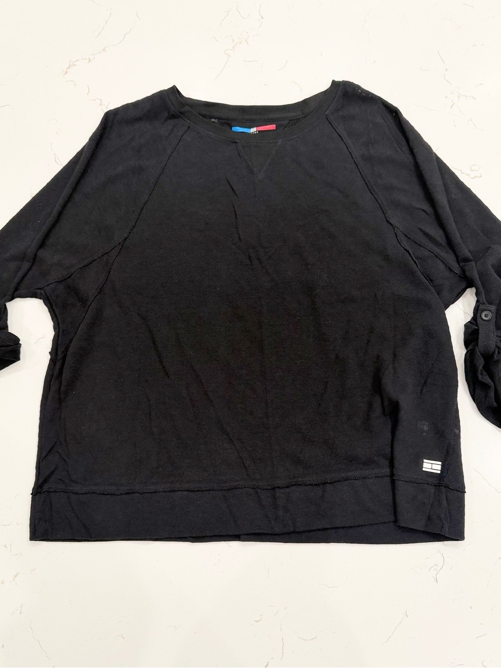 Y2K Tommy Hilfiger Sport Women’s Black Oversized Sweatshirt XXL